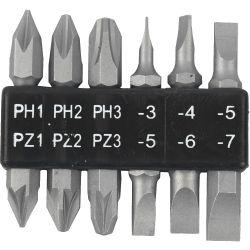 6pc 45mm Double End Bit Set Ph1,2,3 Pz1,2,3 Sl3,4,5,6,7mm